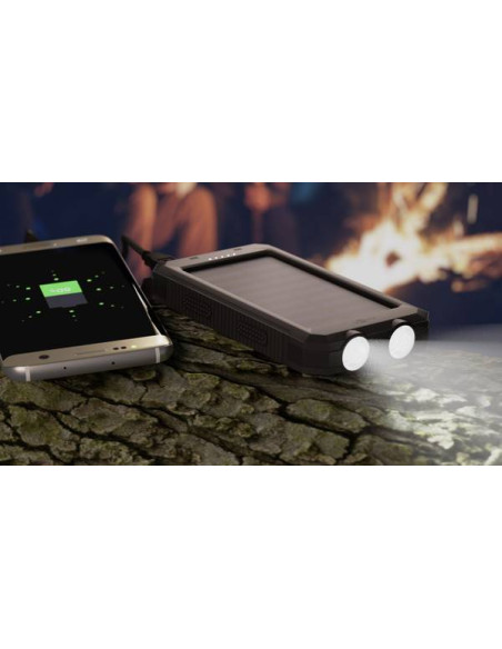 Powerbank Outdoor Energia Solare 8000 mAh con Torcia IP45 2xUSB Nero