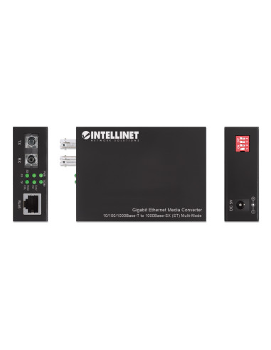 Media Converter Gigabit Ethernet Fibra ST Multimodale