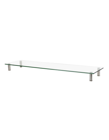 Stand Supporto da Scrivania in Vetro Trasparente per Monitor e Laptop