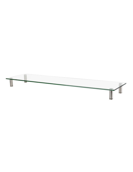 Stand Supporto da Scrivania in Vetro Trasparente per Monitor e Laptop