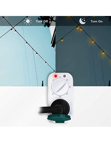 Timer Sensore Crepuscolare 7 Diverse Impostazioni IP44 Esterno Interno