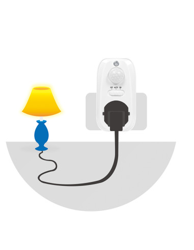 Adattatore Presa con Rilevatore di Movimento PIR 1x CEE 7/3 IP20