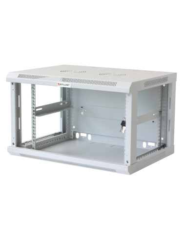 Armadio Rack 19'' a muro 9 unit&agrave sezione unica prof. 600mm Grigio