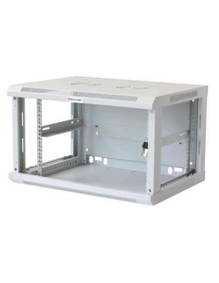 Armadio Rack 19'' a muro 9 unit&agrave sezione unica prof. 600mm Grigio