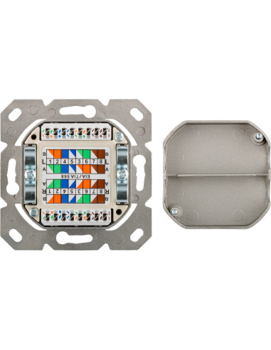 Presa a Muro Esterna 2xRJ45 Cat.6A Bianco
