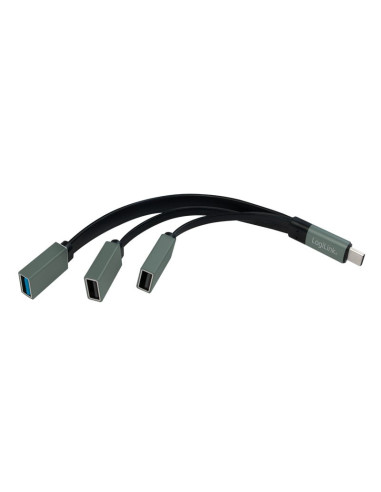 Hub Flessibile USB-C&trade SuperSpeed 3 Porte USB3.0 A Femmina Nero