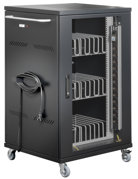 Carrello Stazione di Ricarica Ventilato 36 Notebook o Smartphone Nero