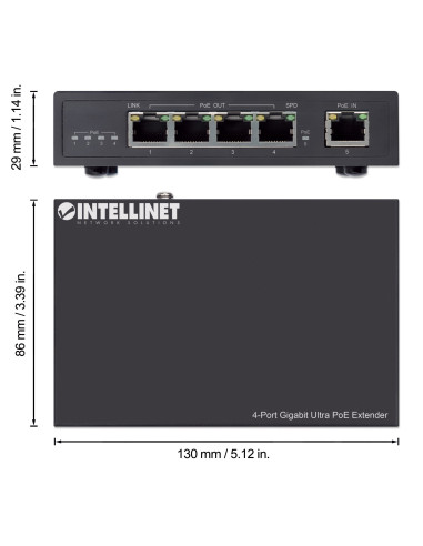 Ultra PoE Extender Gigabit 4 porte