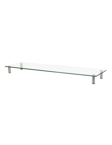 Stand Supporto da Scrivania in Vetro Trasparente per Monitor e Laptop