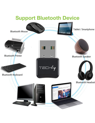 Adattatore USB Bluetooth 5.0 per PC Dongle Classe 2 + EDR 10m