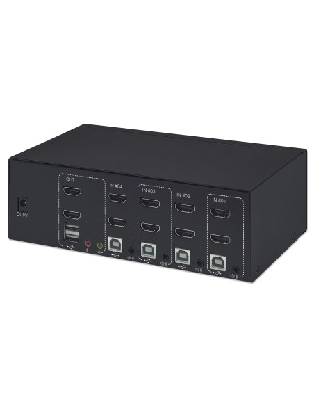 Switch KVM HDMI 4 porte Doppio monitor