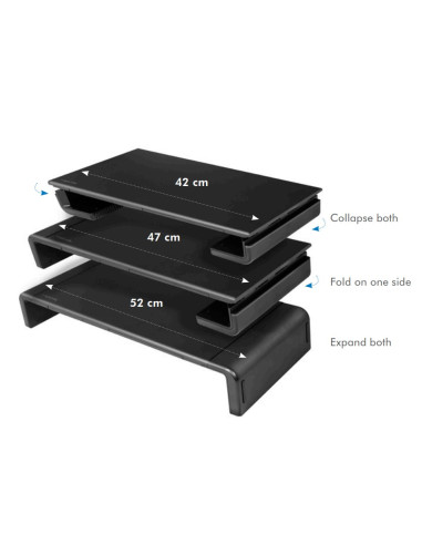 Supporto Monitor Smartphone Tablet Regolabile 420 - 520 mm Nero