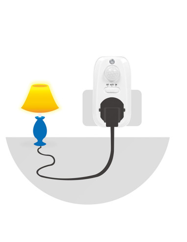 Adattatore Presa con Rilevatore di Movimento PIR 1x CEE 7/3 IP20