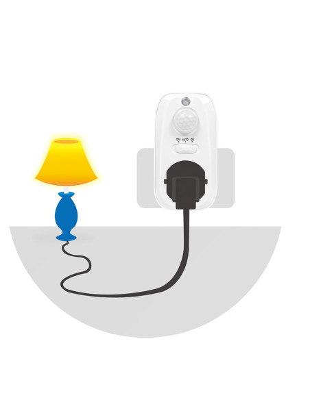 Adattatore Presa con Rilevatore di Movimento PIR 1x CEE 7/3 IP20