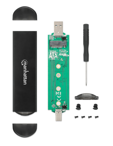Box Esterno USB SSD M.2 NVMe e SATA Connessioni USB-C&trade e USB A