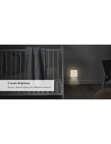 Luce Notturna LED Quadrata con Sensore Crepuscolare Bianco Caldo