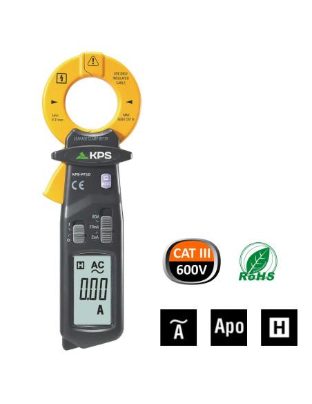 Pinza Amperometrica Digitale AC 60A 2000 Counts CAT III 600V