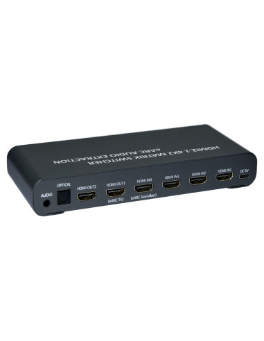 Switch Matrix HDMI 4x2 8K con Estrattore Audio Esterno