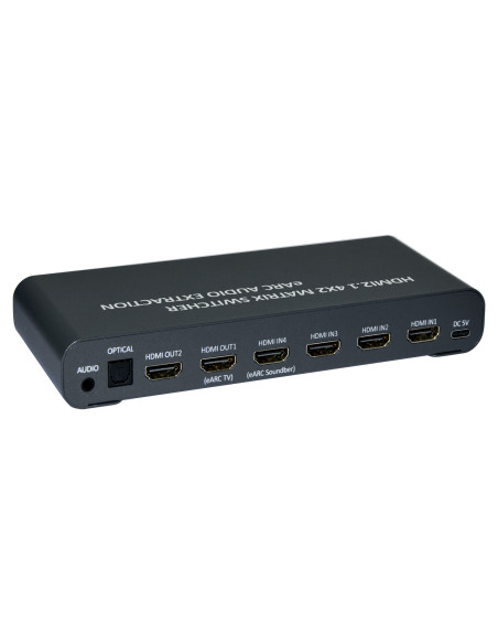 Switch Matrix HDMI 4x2 8K con Estrattore Audio Esterno