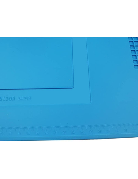 Tappeto da Saldatura e Riparazione Antistatico Antiscivolo Magnetico 45 x 30 cm in Silicone Blu