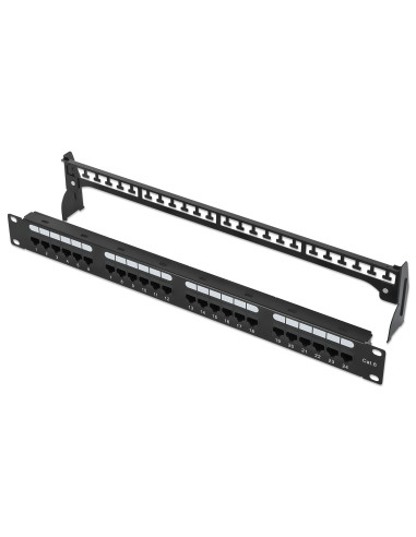 Pannello Patch UTP 24 Posti RJ45 Cat.6 con Barra Gestione Cavi