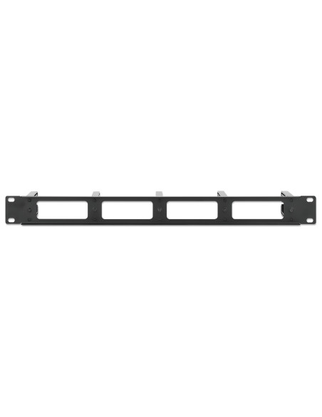 Pannello Passacavi 19'' 5 Anelli in Plastica 1U Nero