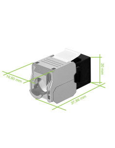 Frutto Keystone RJ45 Cat.6A UTP Tool-Free Nero Grigio 2