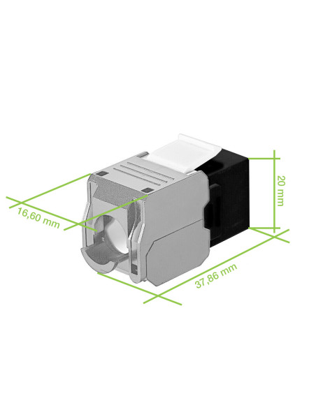 Frutto Keystone RJ45 Cat.6A UTP Tool-Free Nero Grigio