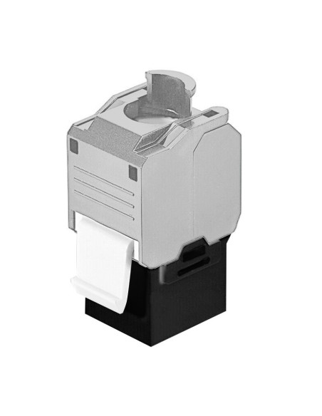 Frutto Keystone RJ45 Cat.6A UTP Tool-Free Nero Grigio