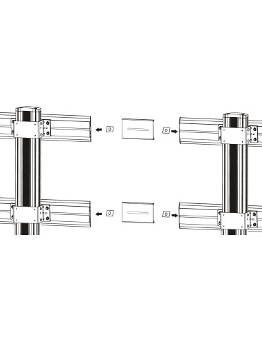 Kit Staffe di Giunzione per Supporto Video Wall da Pavimento ICA-TR4VW
