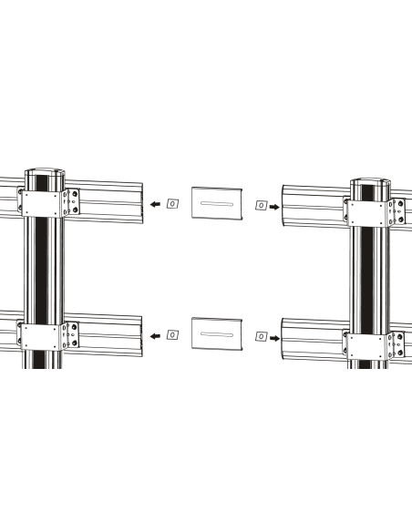 Kit Staffe di Giunzione per Supporto Video Wall da Pavimento ICA-TR4VW