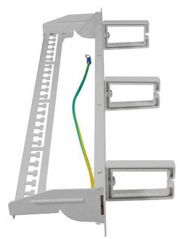 Pannello Patch 16 Posti Keystone Senza Frutti con Gestione Cavi Grigio