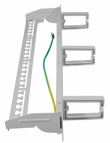 Pannello Patch 16 Posti Keystone Senza Frutti con Gestione Cavi Grigio