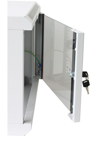 Armadio Rack 19'' a muro 9 unit&agrave sezione unica prof. 450mm Grigio