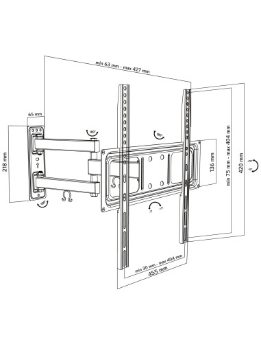 Supporto a Muro per TV LED LCD 32-55'' Full-Motion