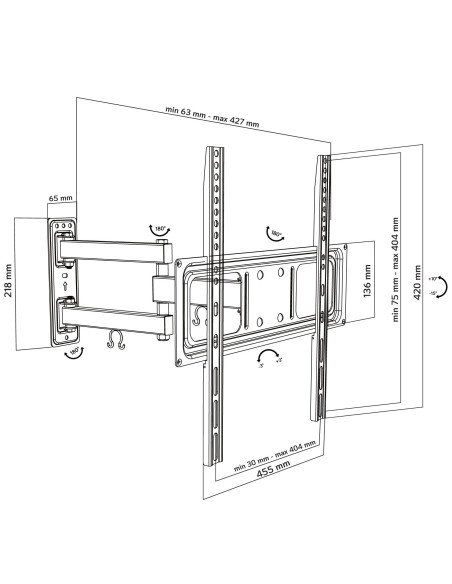 Supporto a Muro per TV LED LCD 32-55'' Full-Motion