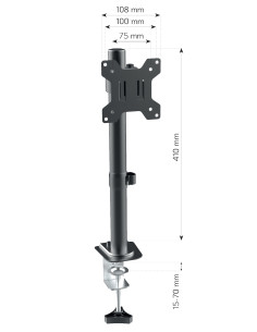 Supporto da Scrivania con Morsetto per Monitor 13-32'' Braccio Corto Inclinabile 2