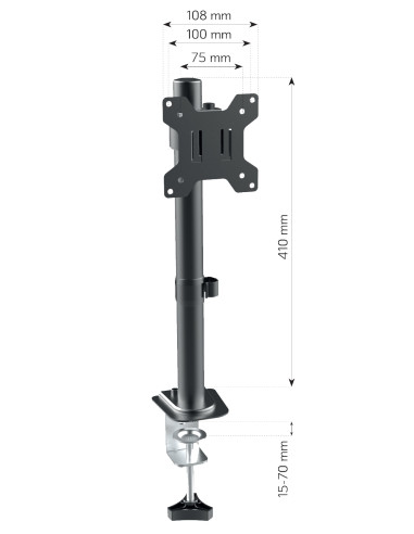 Supporto da Scrivania con Morsetto per Monitor 13-32'' Braccio Corto Inclinabile