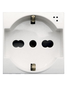 WHITEK S44 Presa Schuko Bipasso 2P+T 10/16A 250V Bianco Opaco