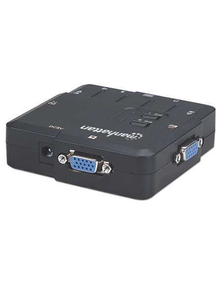 KVM Switch 2 Porte USB/Audio Nero