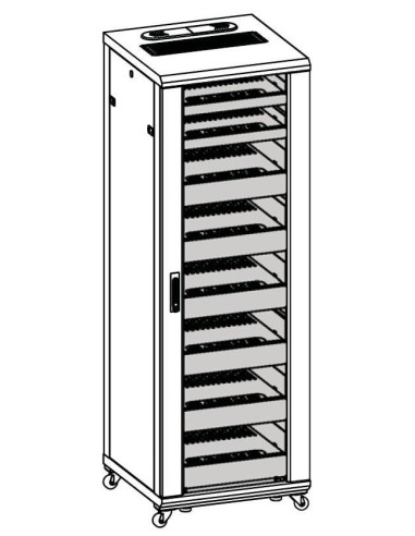 Armadio Rack 19'' 600x600 36U per Audio Video Nero