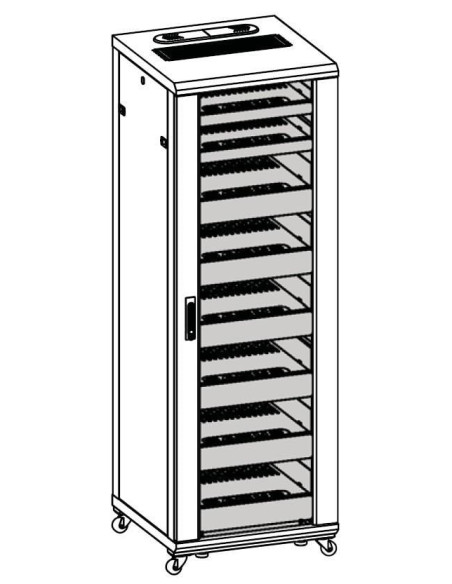 Armadio Rack 19'' 600x600 36U per Audio Video Nero