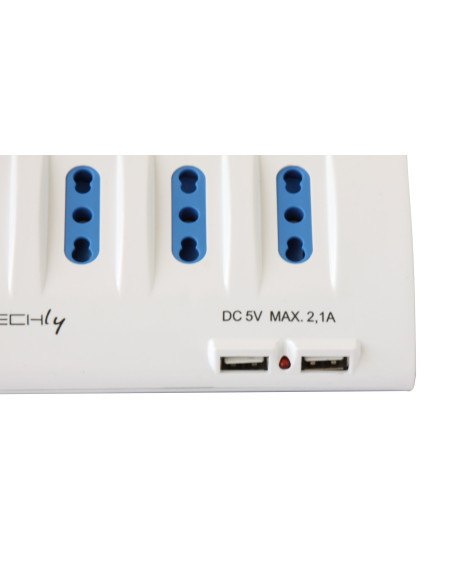 Multipresa da Tavolo 4 prese Italiane Bipasso 2 Schuko e 2 USB Bianca