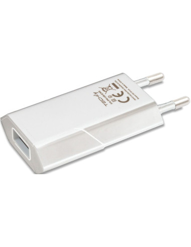 Caricatore USB 1A Compatto Spina Europea Bianco