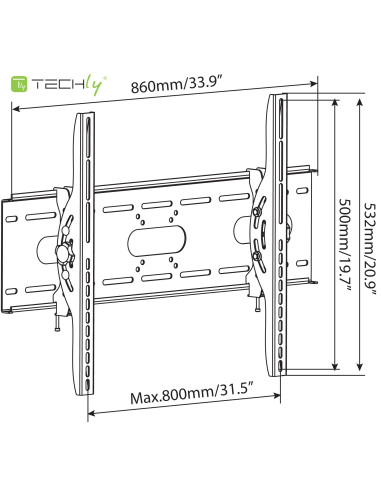 Supporto a Muro Inclinabile per TV LED LCD 42-80'' Nero