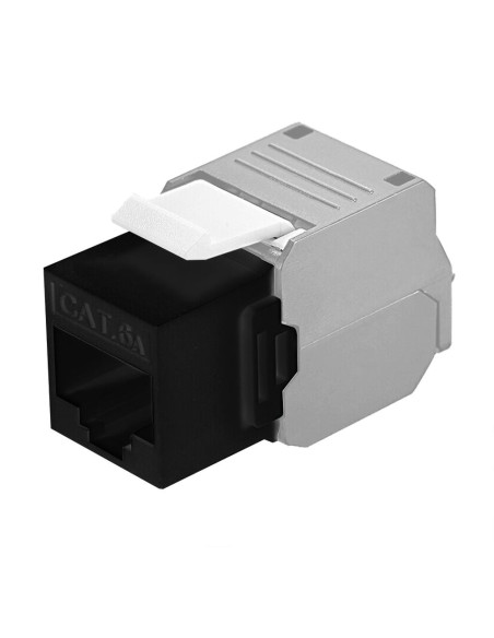Frutto Keystone RJ45 Cat.6A UTP Tool-Free Nero Grigio