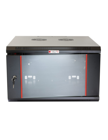 Armadio Rack 19'' a muro 9 unit&agrave sezione unica prof. 450mm Nero