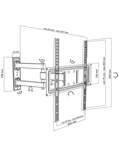 Supporto a Muro per TV LED LCD 32-55'' Full-Motion