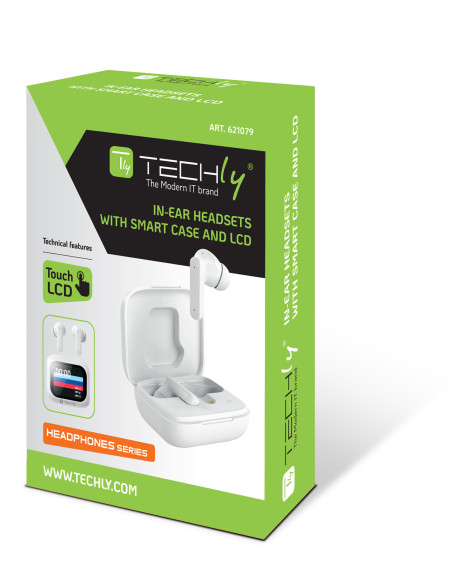 Cuffie Auricolari Bluetooth con Custodia Smart Touch Screen LCD Cancellazione Attiva del Rumore ANC