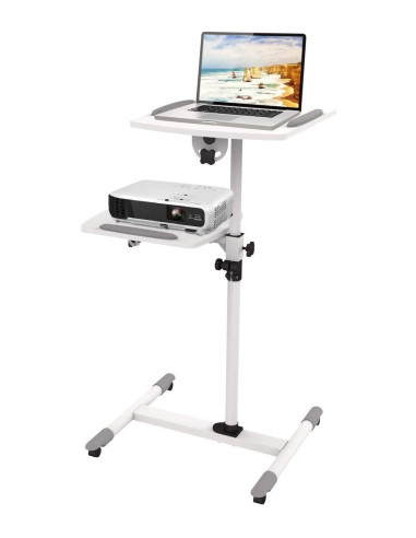 Carrello Supporto per Proiettore Beamer Notebook PC Ripiani Regolabili